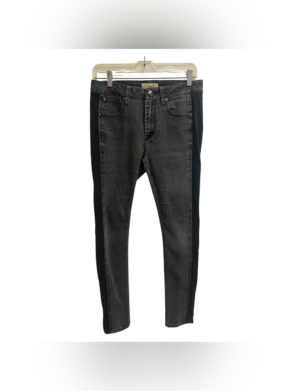 Burberry Two-Tone Black and Charcoal Skinny Jeans Size M